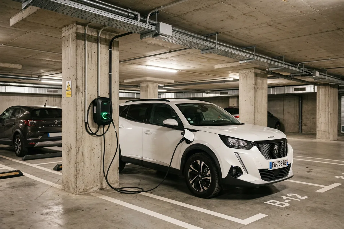 Pose de borne de recharge en parking souterrain de copropriété à Boran-sur-Oise Pose de borne de recharge en parking souterrain de copropriété à Boran-sur-Oise